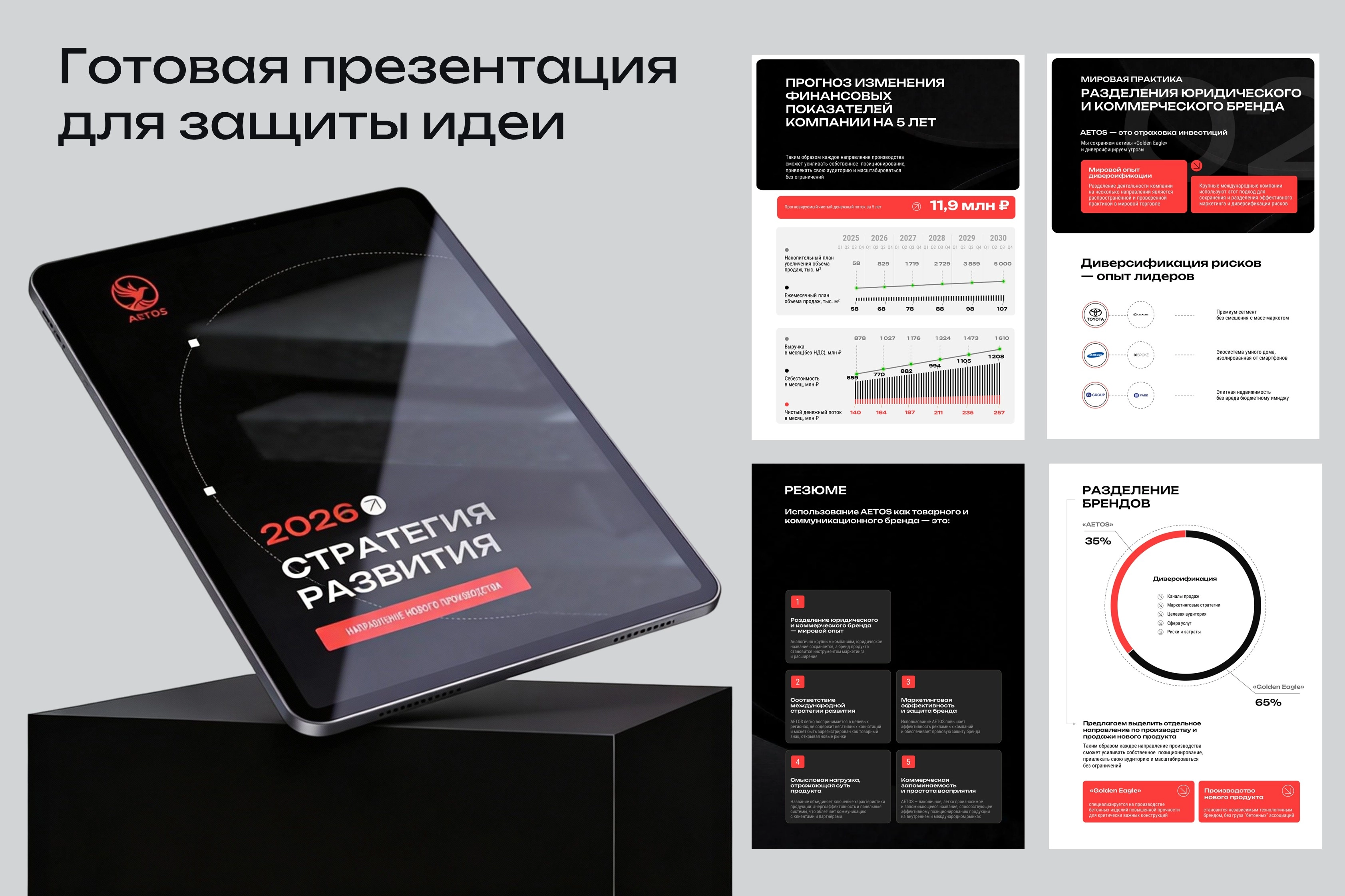 Готовая презентация стратегии развития. 13 слайдов для PowerPoint - превью главного изображения
