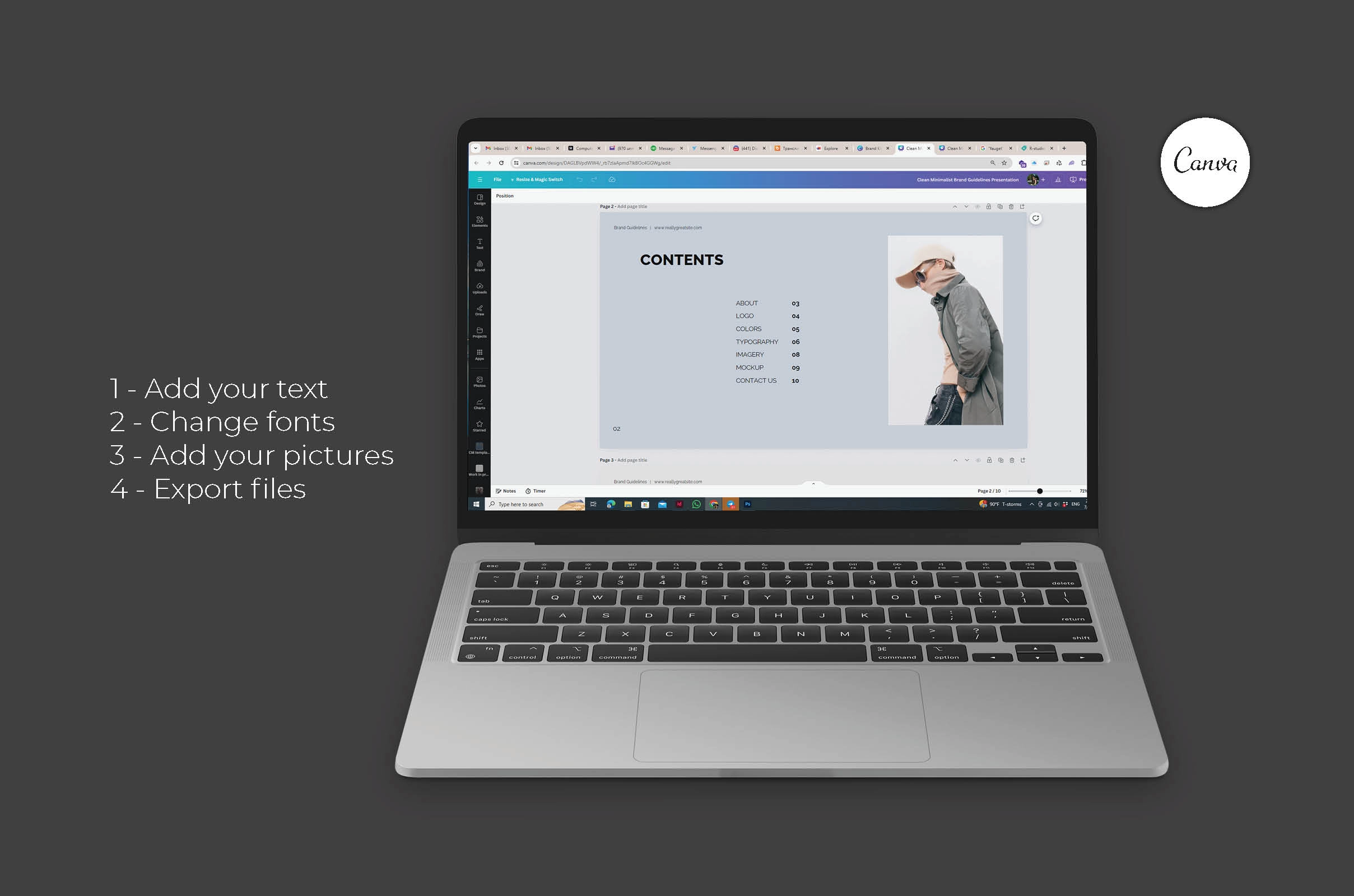 SOLO. Шаблон презентации фирменного стиля в Canva. - скриншот 4