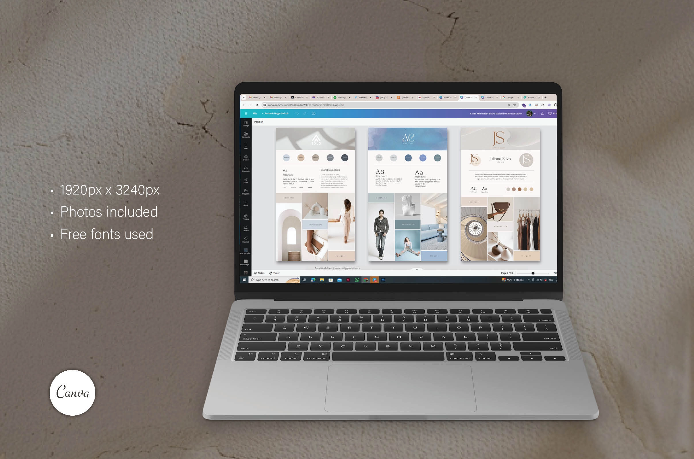SOLO. Стильный шаблон брендборда в Canva. - скриншот 3