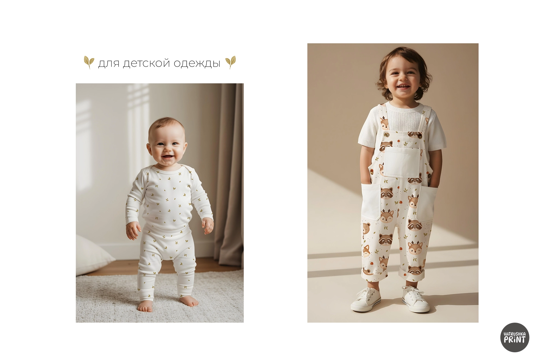 Коллекция бесшовных детских паттернов Baby Woodland - скриншот 3