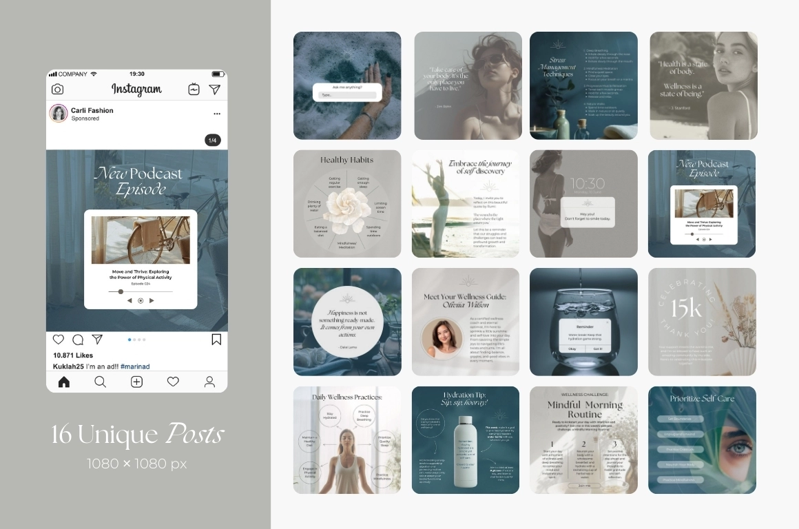 Эстетика заботы о себе — набор шаблонов для Instagram* - скриншот 4