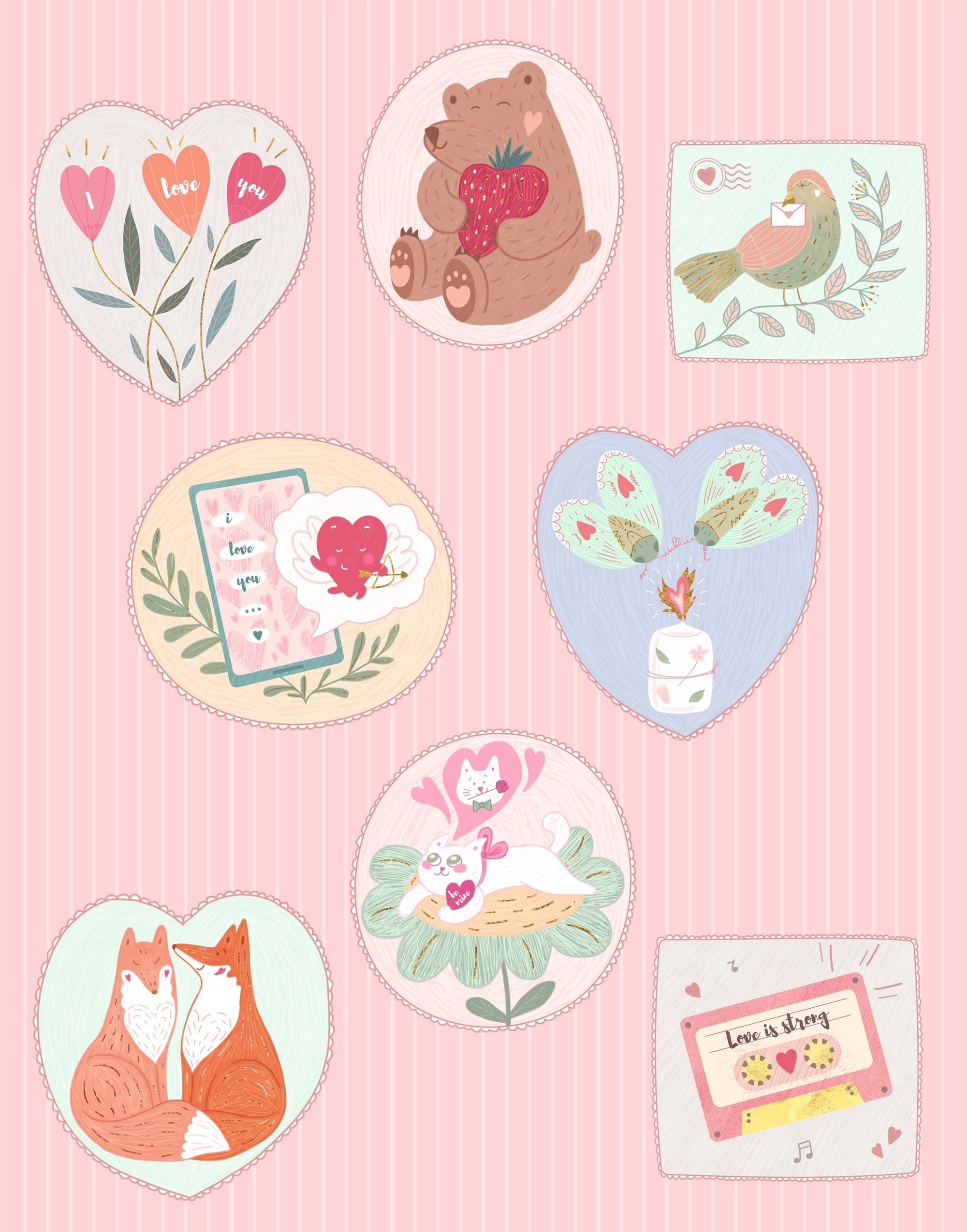Коллекция иллюстраций ко Дню влюблённых - скриншот 1