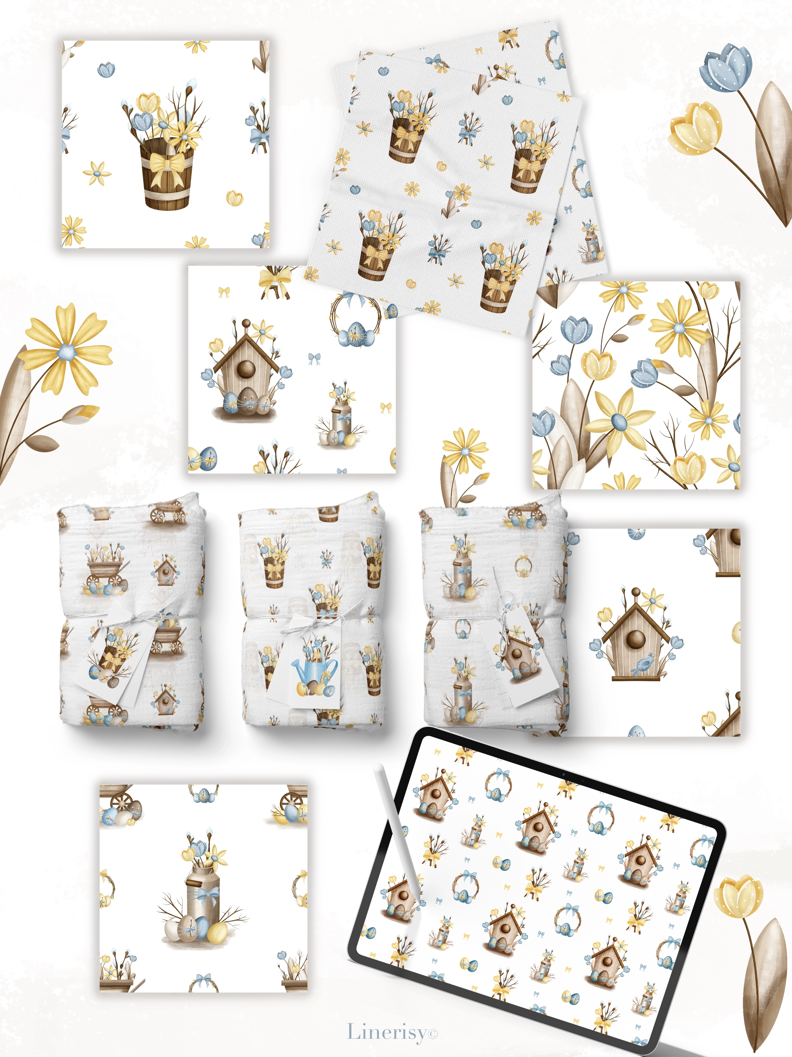 Коллекция «Светлая Пасха» — графические иллюстрации, композиции, постеры, фреймы, рамки и бесшовные паттерны - скриншот 5