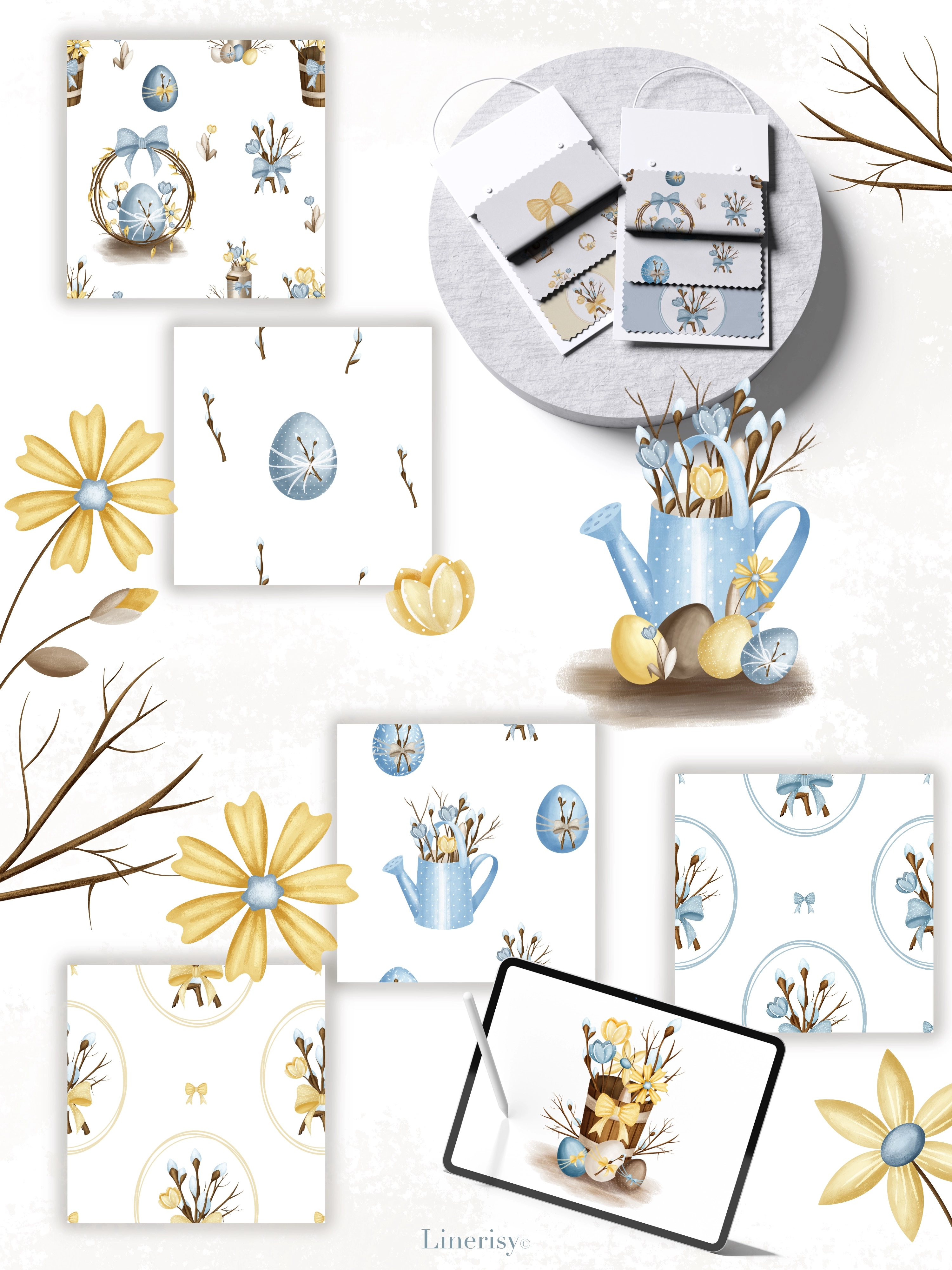 Коллекция «Светлая Пасха» — графические иллюстрации, композиции, постеры, фреймы, рамки и бесшовные паттерны - скриншот 9