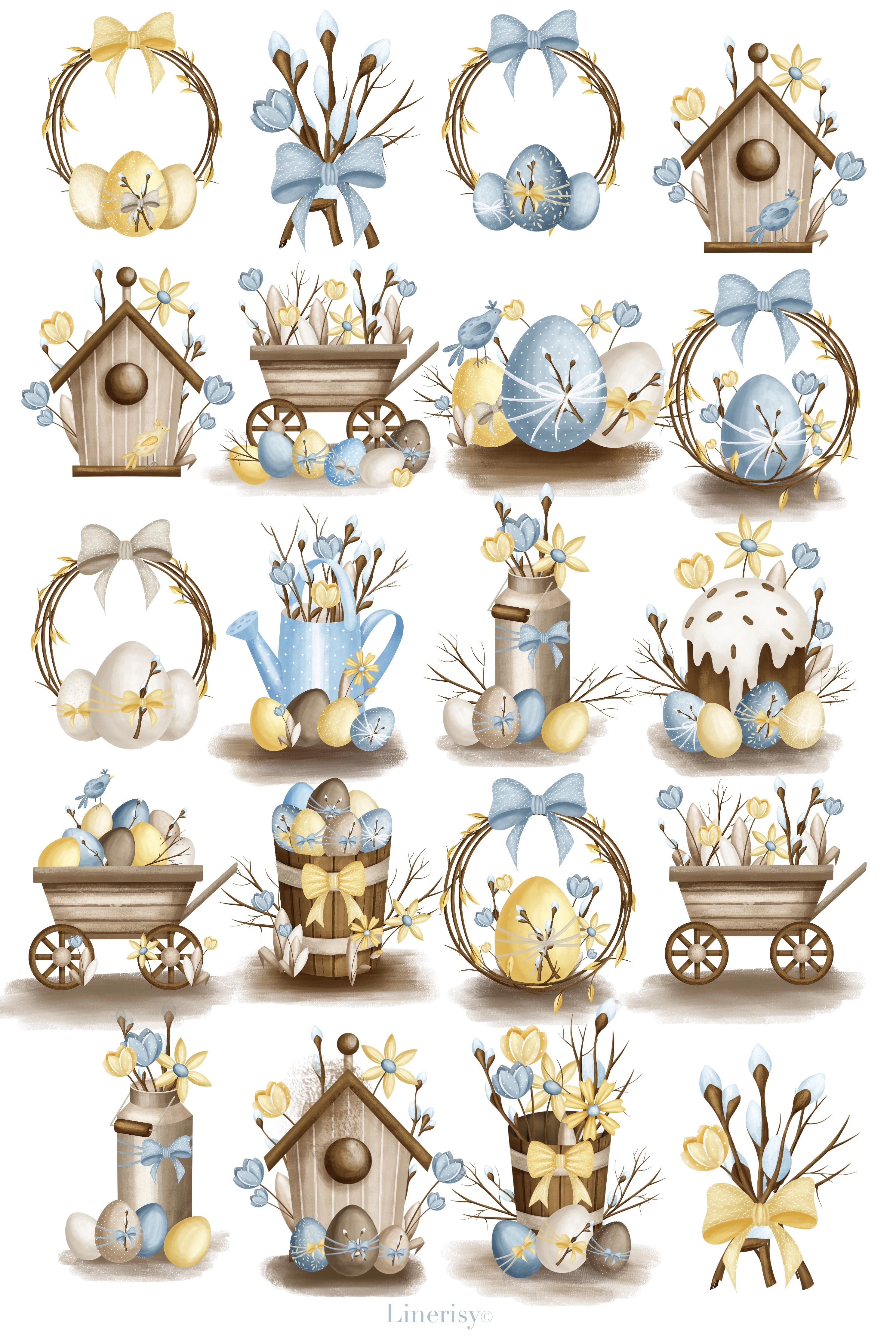 Коллекция «Светлая Пасха» — графические иллюстрации, композиции, постеры, фреймы, рамки и бесшовные паттерны - скриншот 2