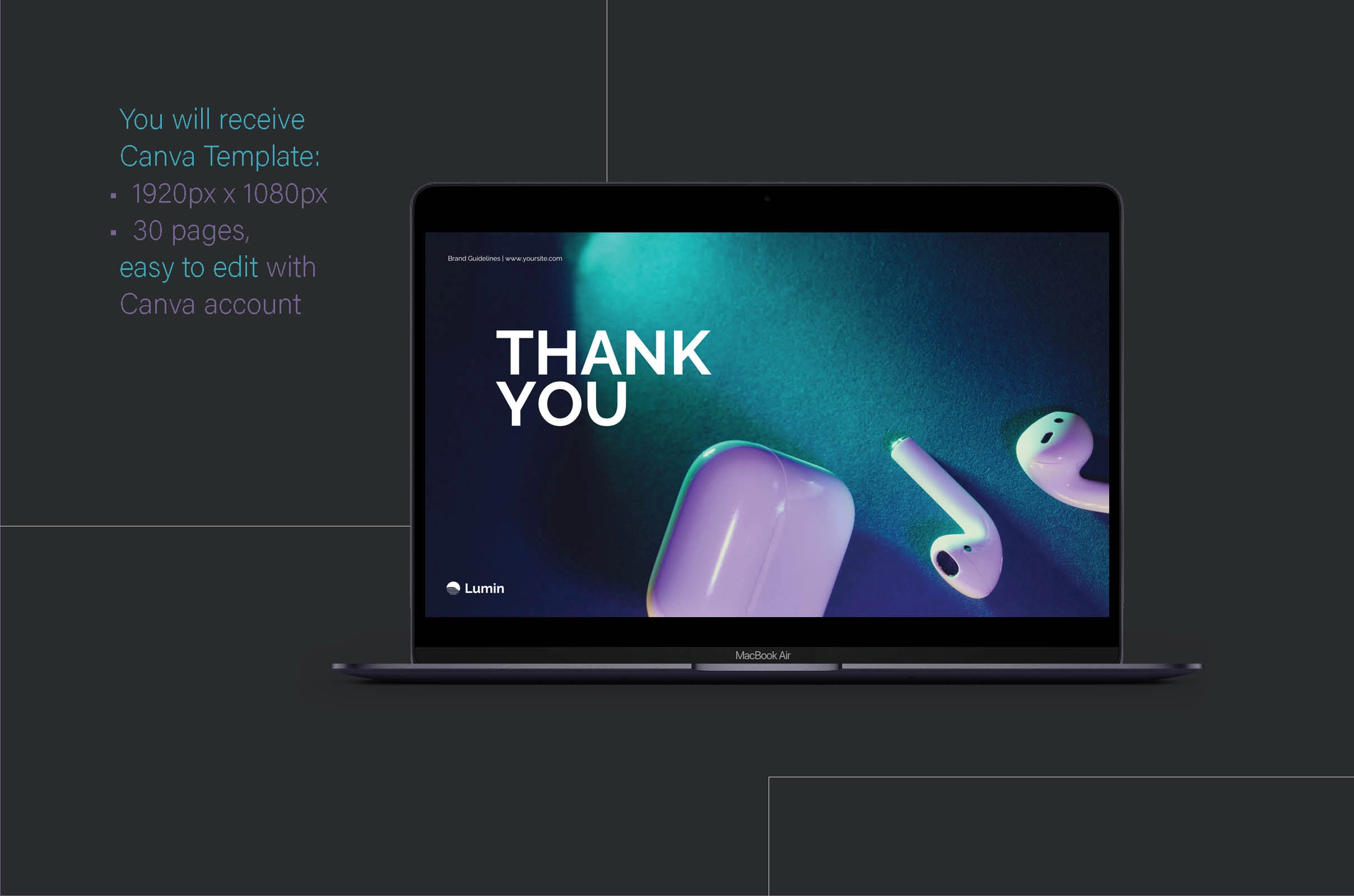 LUMIN. Презентация фирменного стиля — шаблон Canva. - скриншот 9