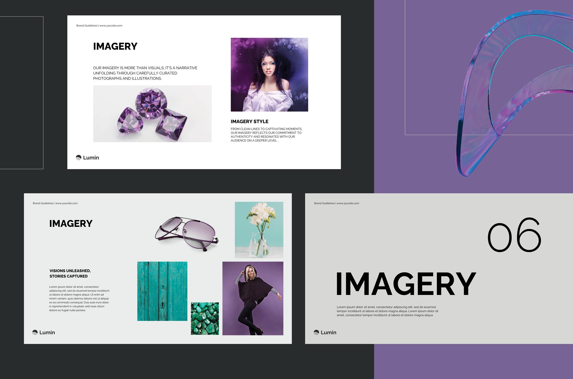 LUMIN. Презентация фирменного стиля — шаблон Canva. - скриншот 6