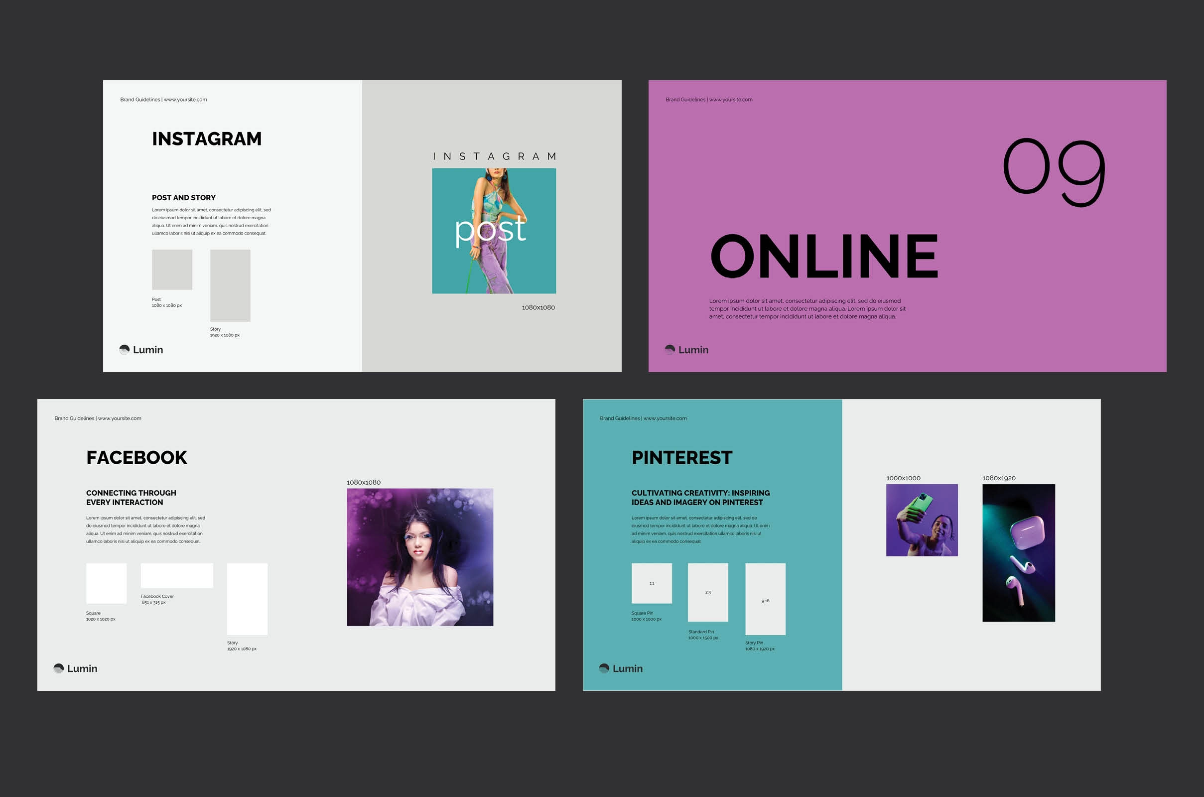LUMIN. Презентация фирменного стиля — шаблон Canva. - скриншот 7