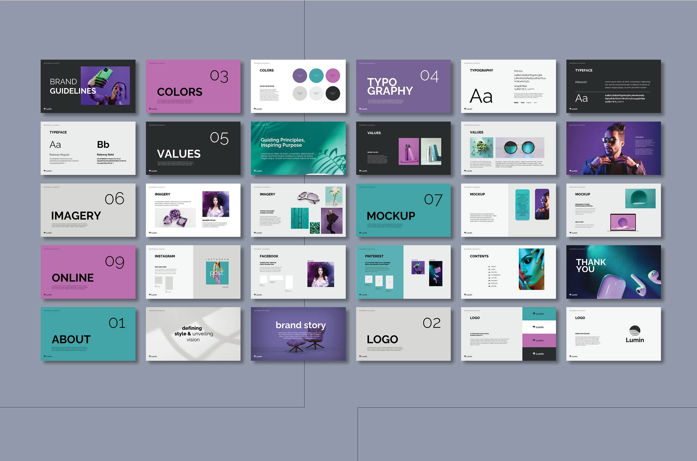 LUMIN. Презентация фирменного стиля — шаблон Canva. - скриншот 8