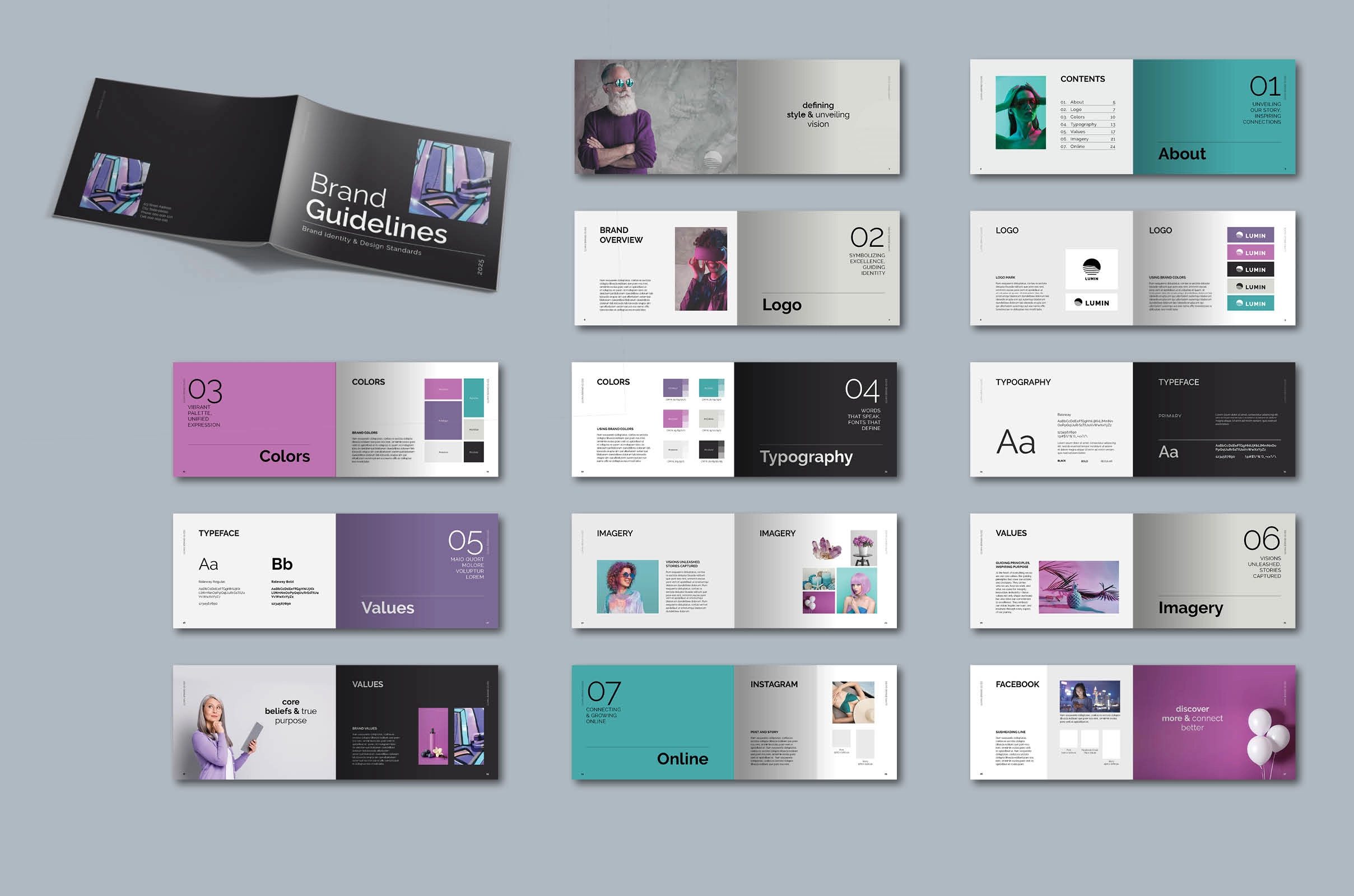 LUMIN. Брошюра фирменного стиля — шаблон InDesign. - скриншот 6