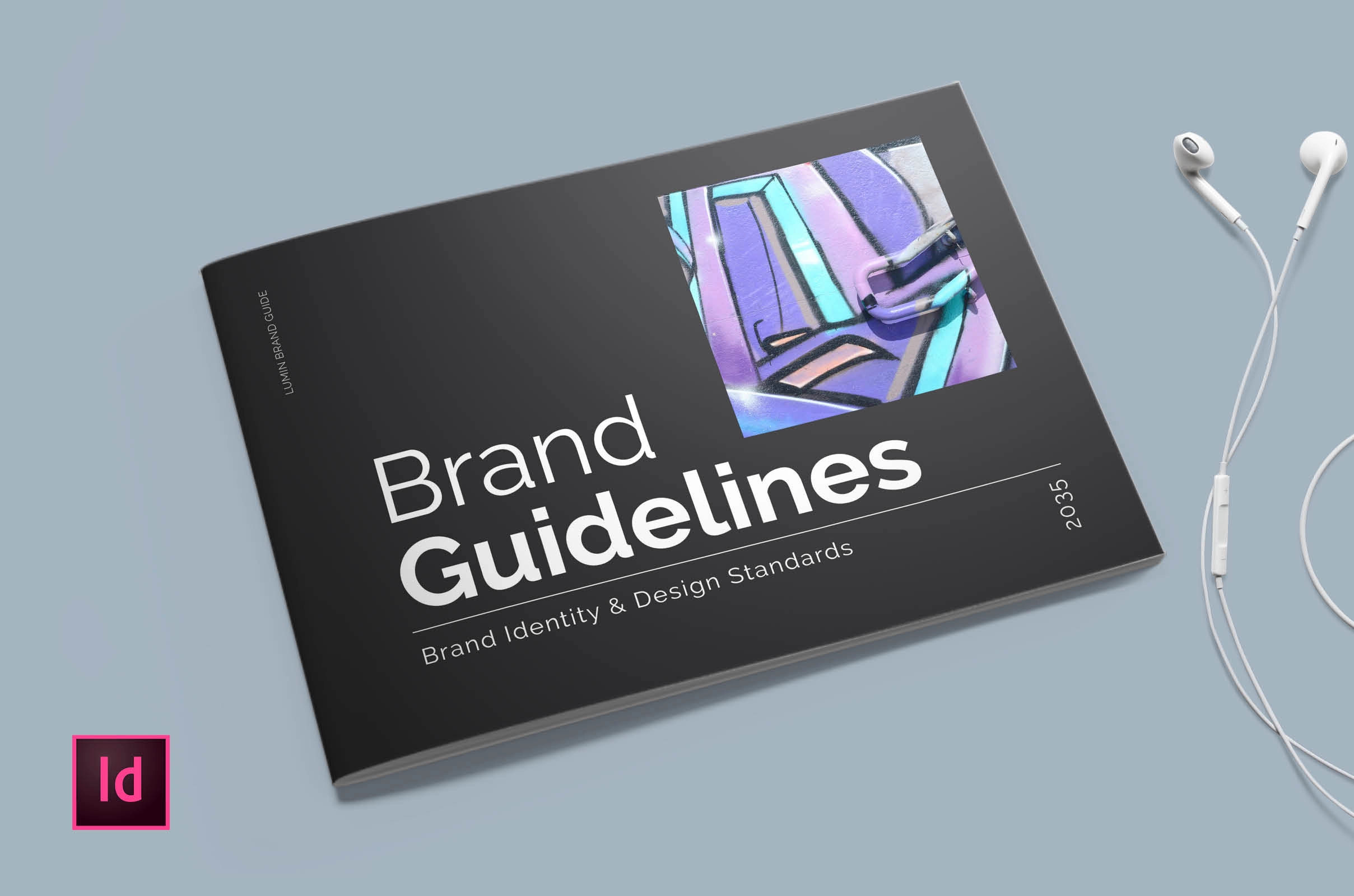 LUMIN. Брошюра фирменного стиля — шаблон InDesign. - превью главного изображения