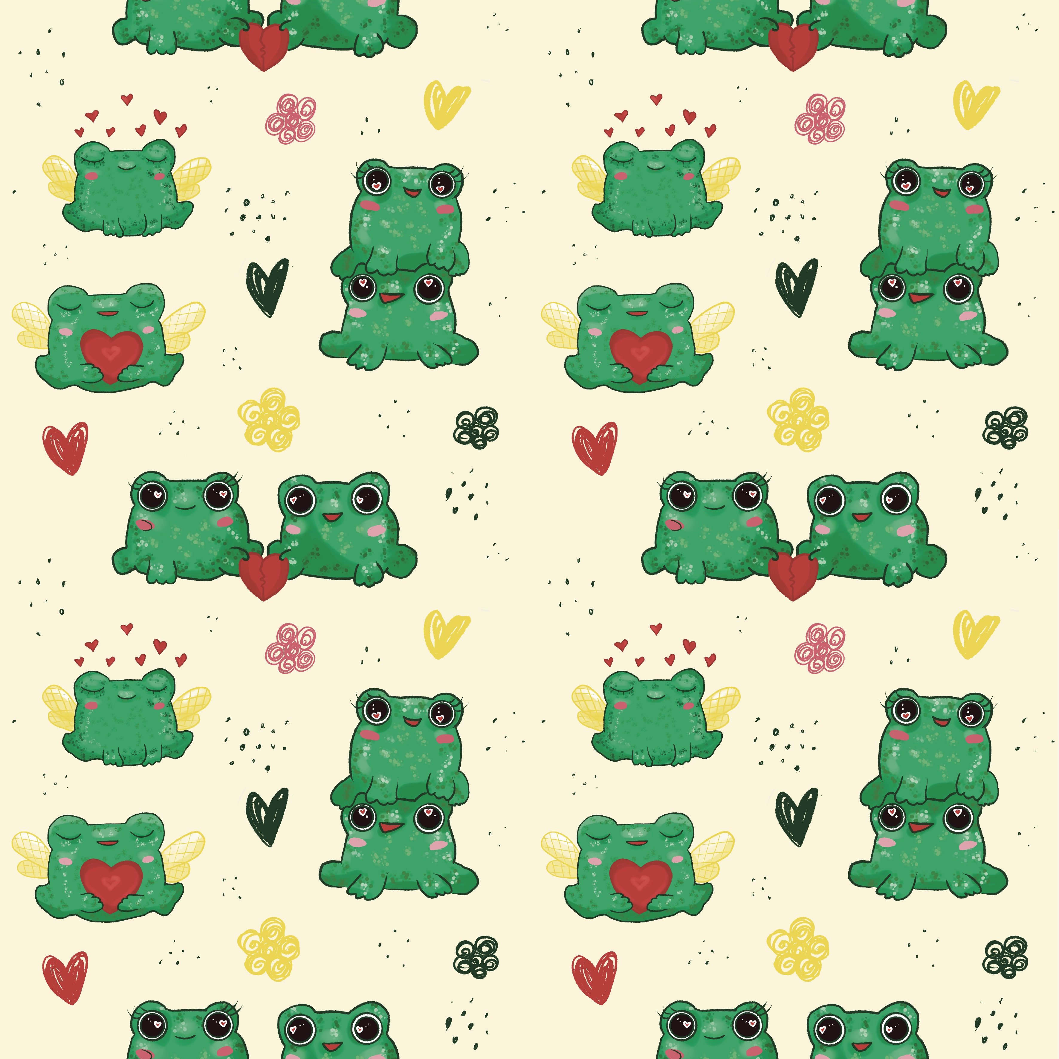 Бесшовный паттерн "Милые жабки" - скриншот 7