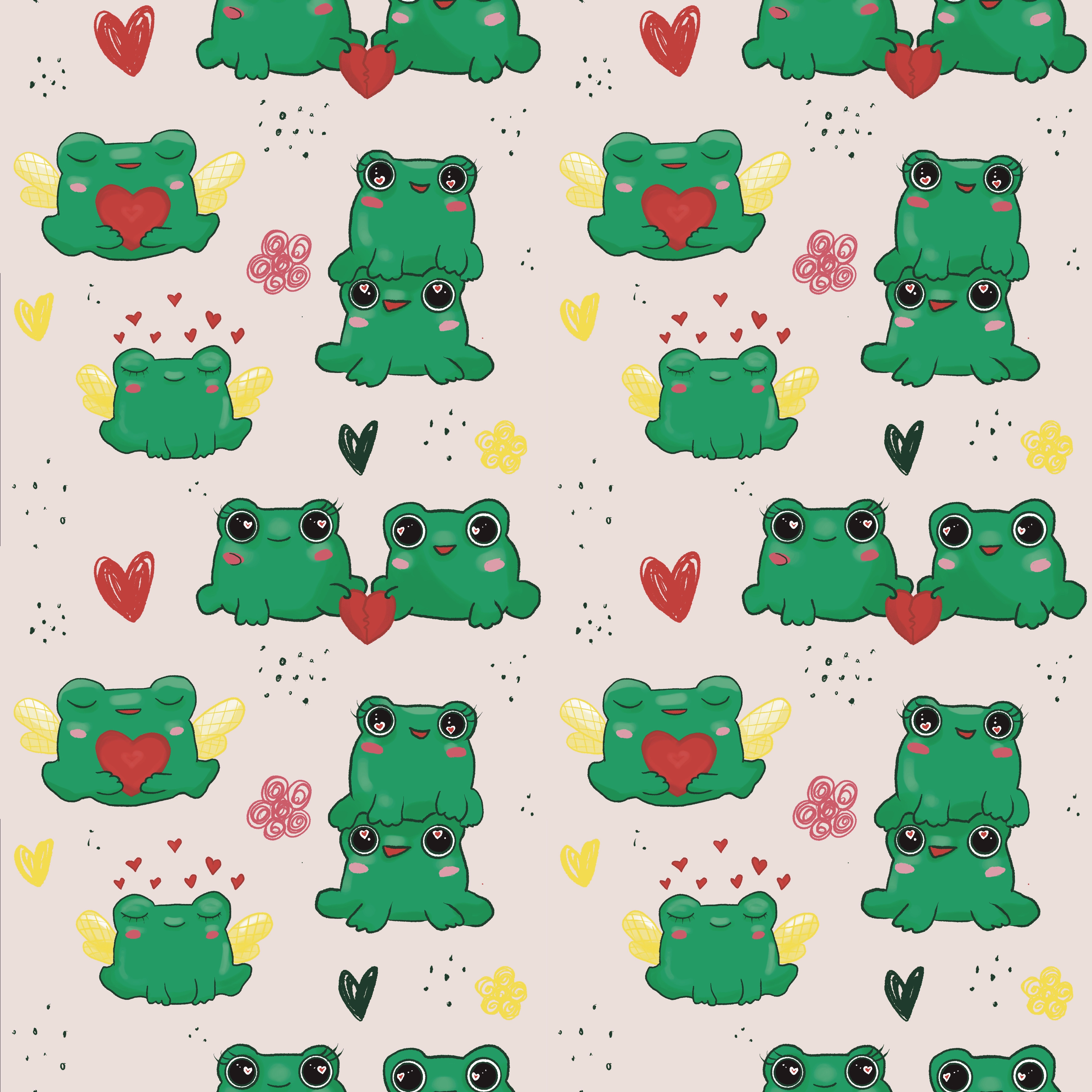 Бесшовный паттерн "Милые жабки" - скриншот 6