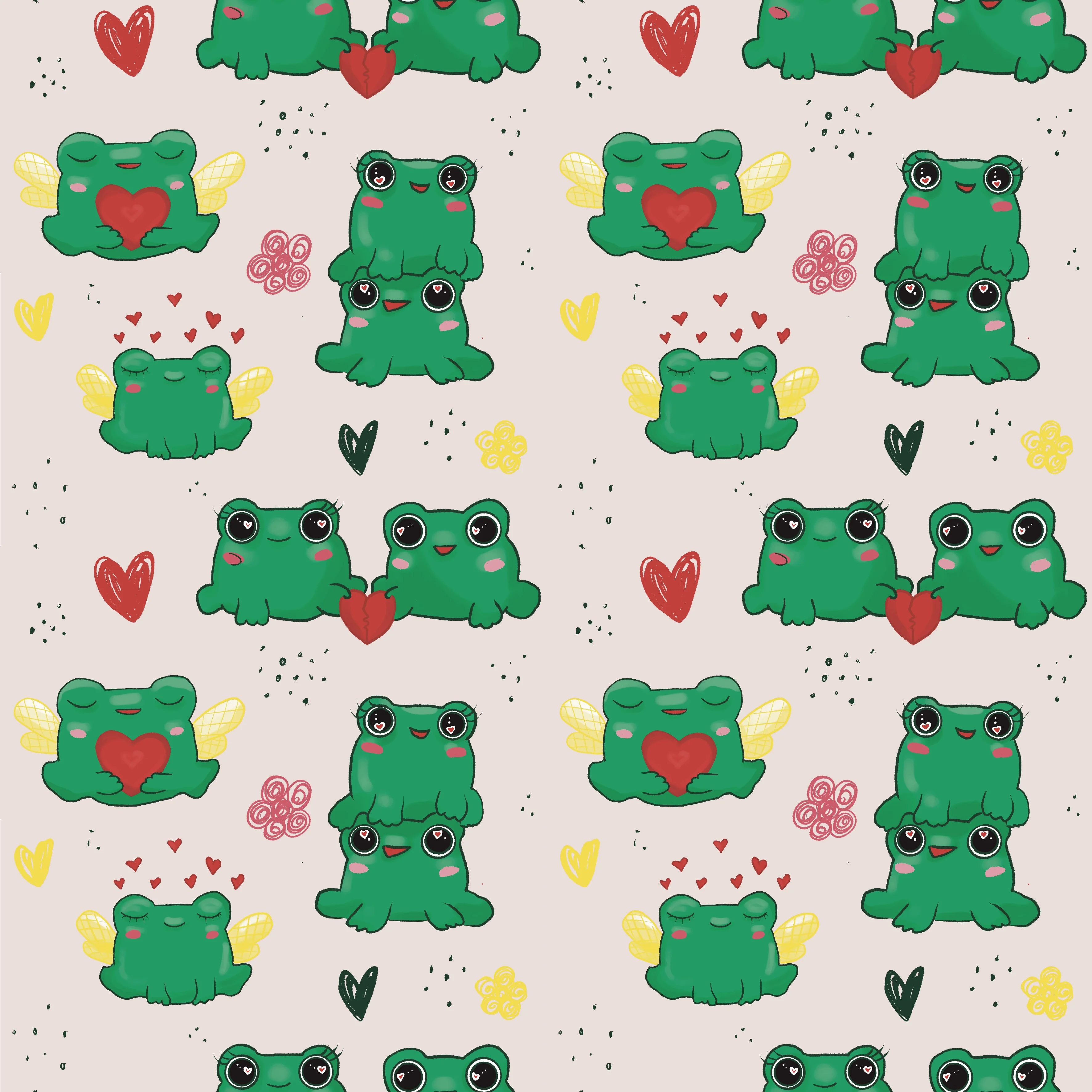 Бесшовный паттерн "Милые жабки" - скриншот 6
