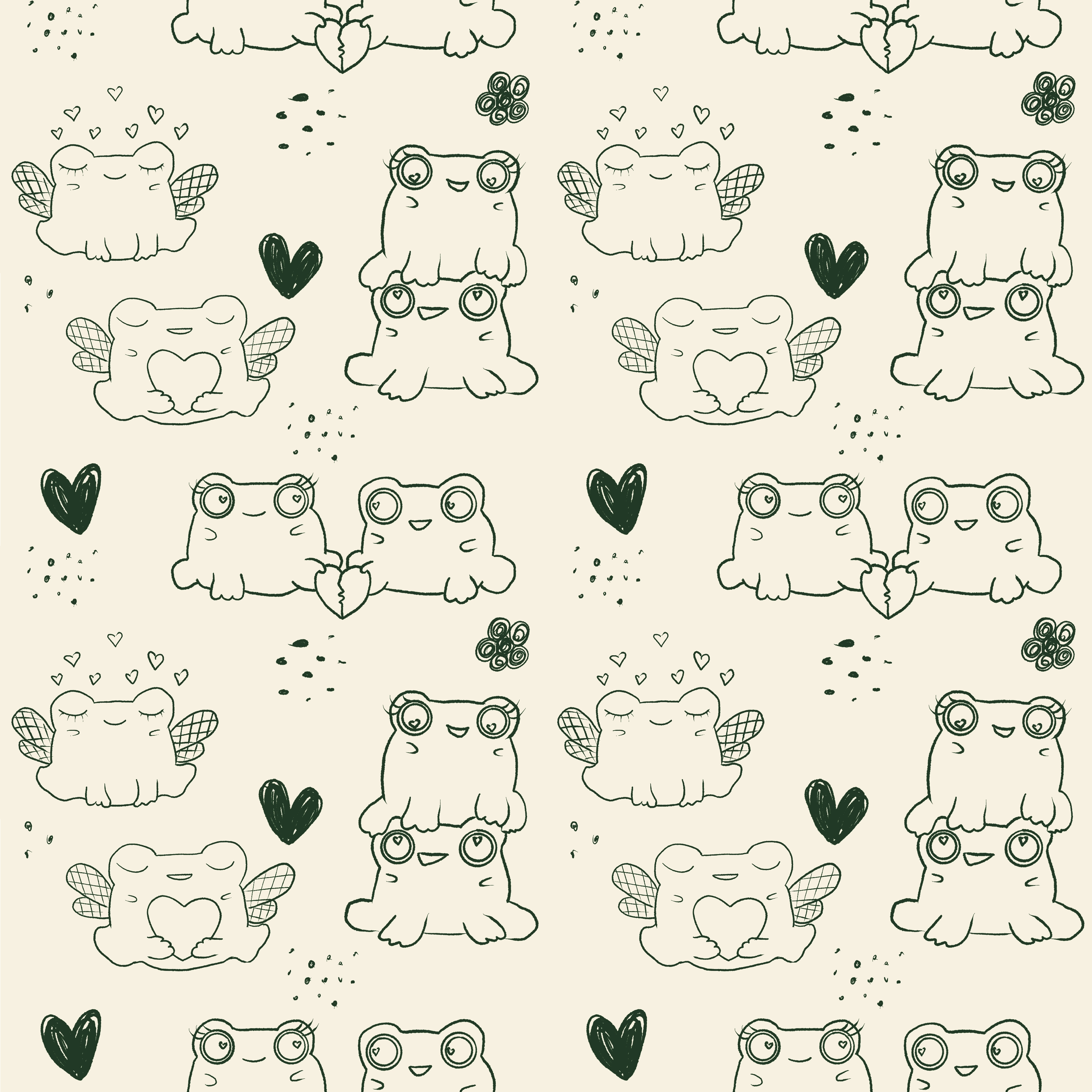 Бесшовный паттерн "Милые жабки" - скриншот 5