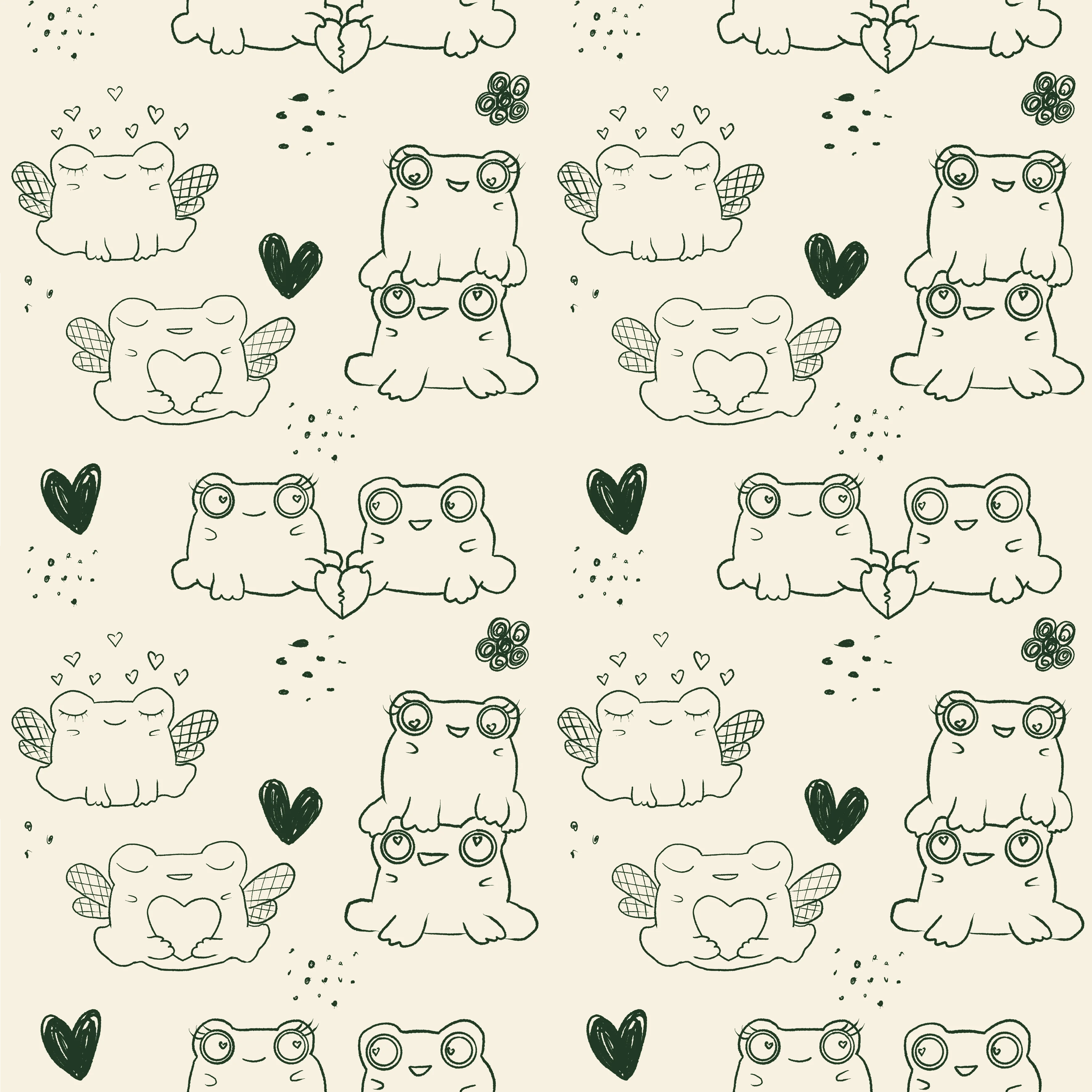 Бесшовный паттерн "Милые жабки" - скриншот 5