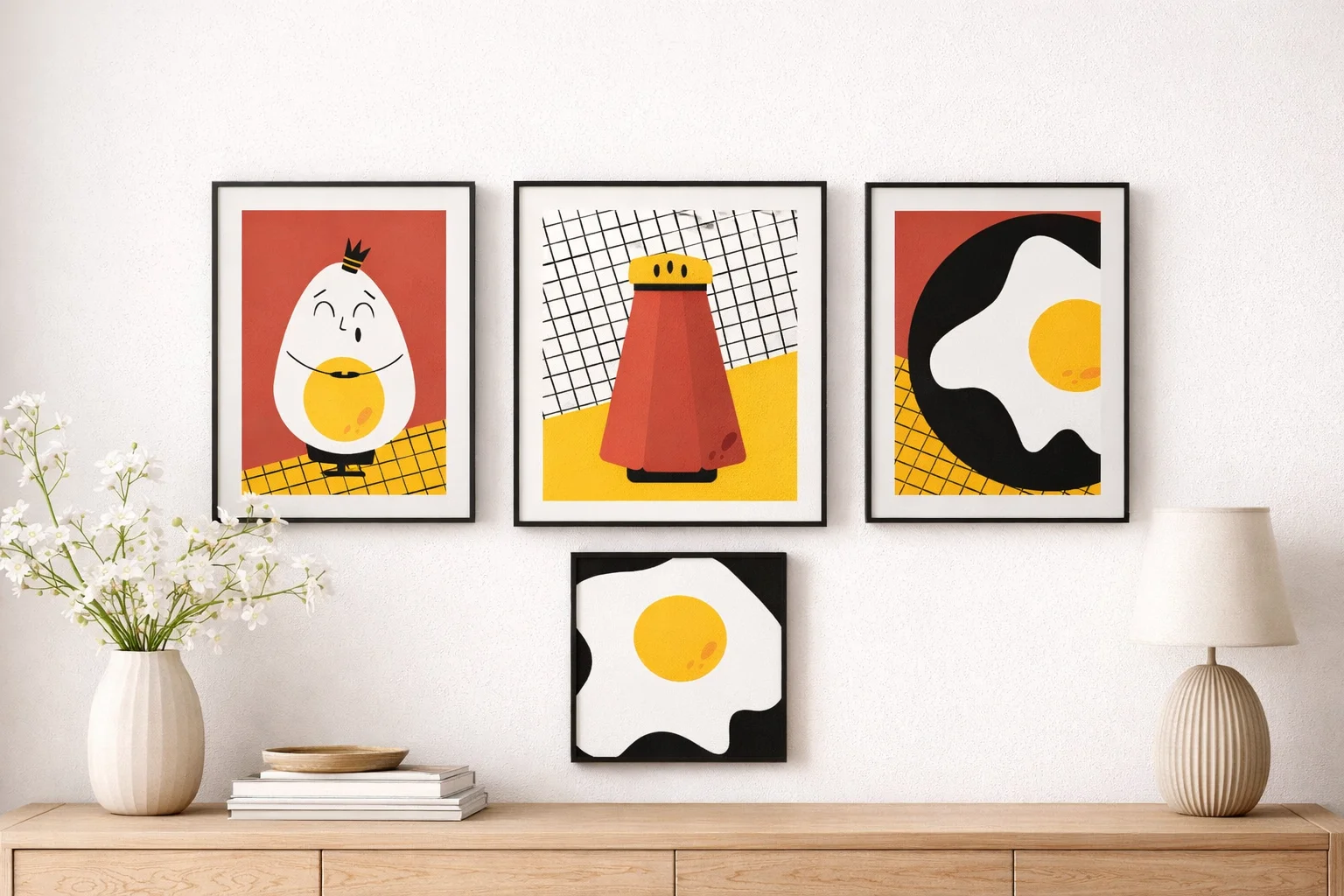 Набор интерьерных постеров "Сытный завтрак" | Постера А3 для печати - скриншот 1