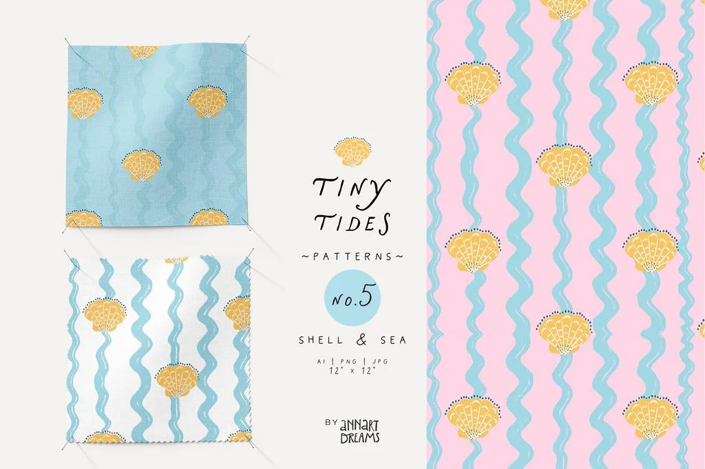 TINY TIDES. Детские бесшовные паттерны - скриншот 6