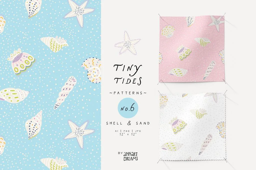 TINY TIDES. Детские бесшовные паттерны - скриншот 7