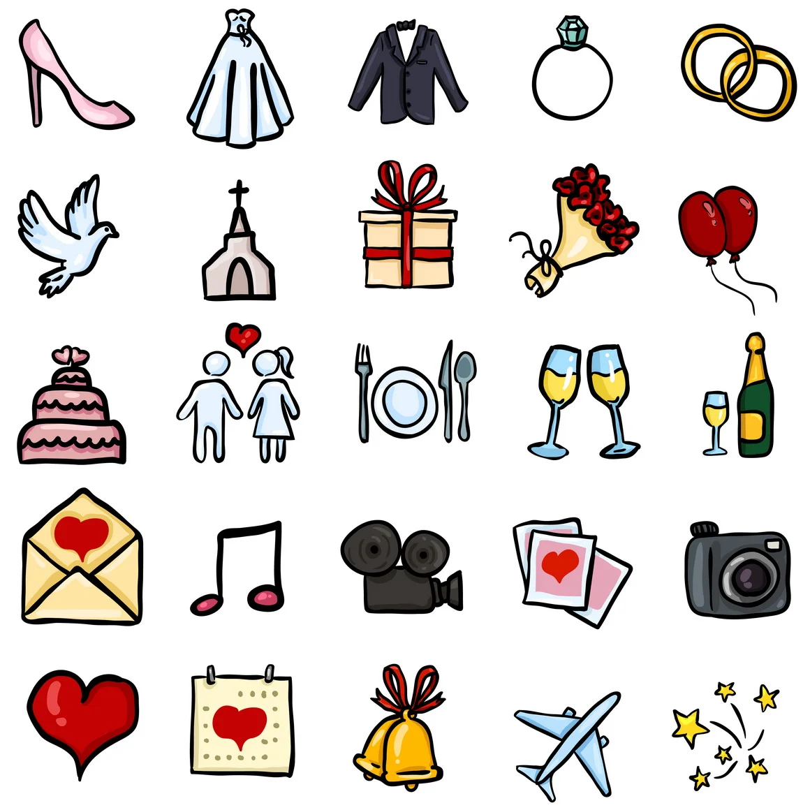 Свадебные иконки в разных стилях - скриншот 3
