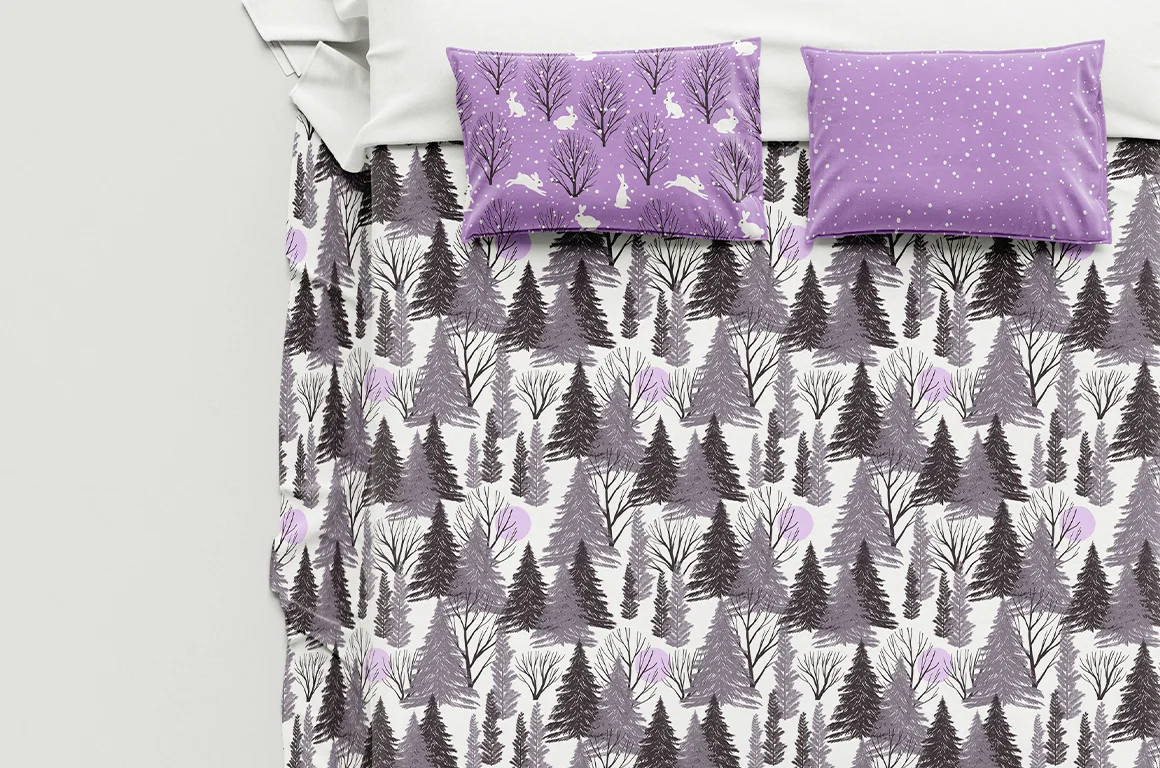 Набор бесшовных паттернов «Сумеречный лес» - скриншот 6