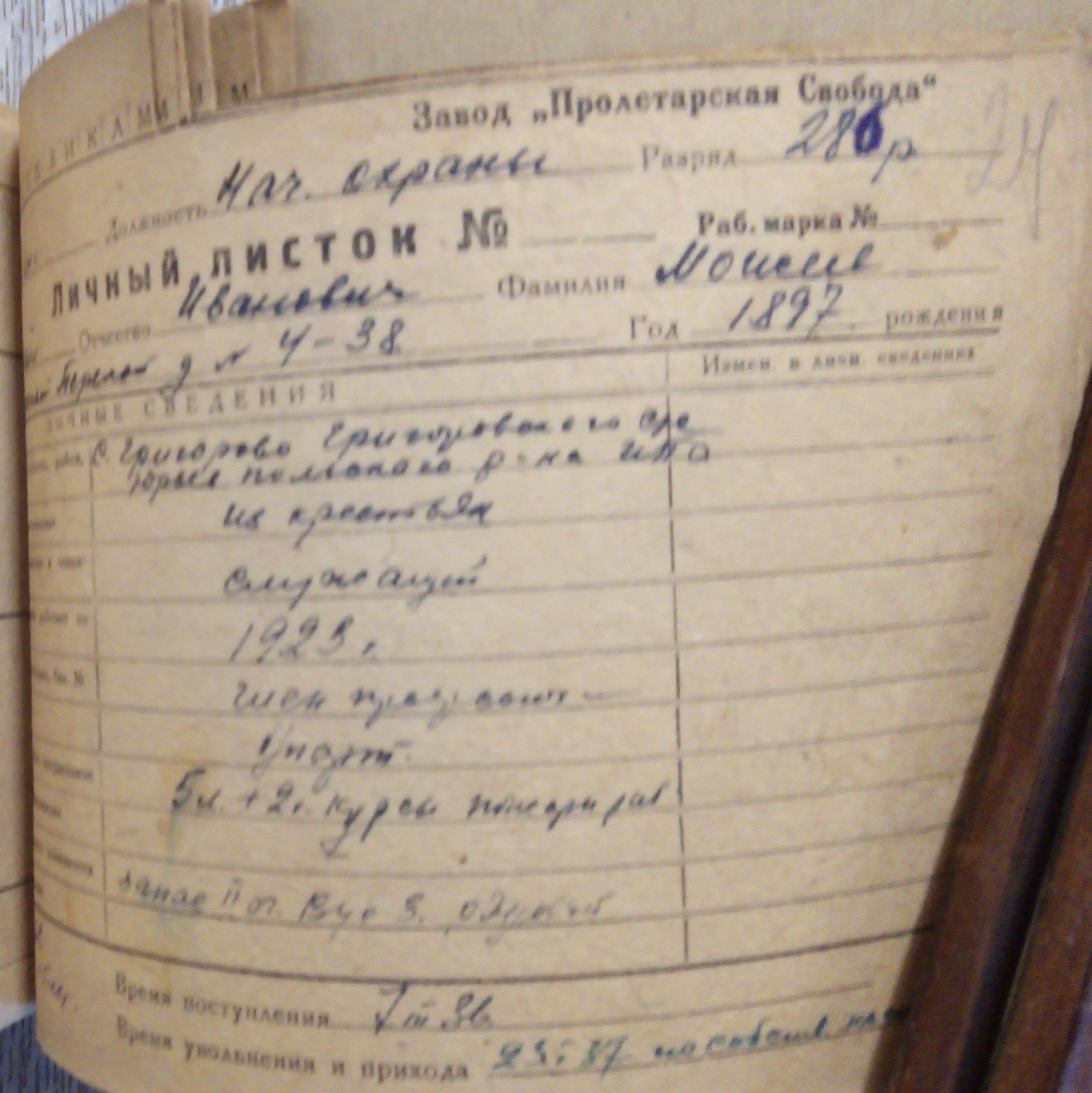 Личный листок