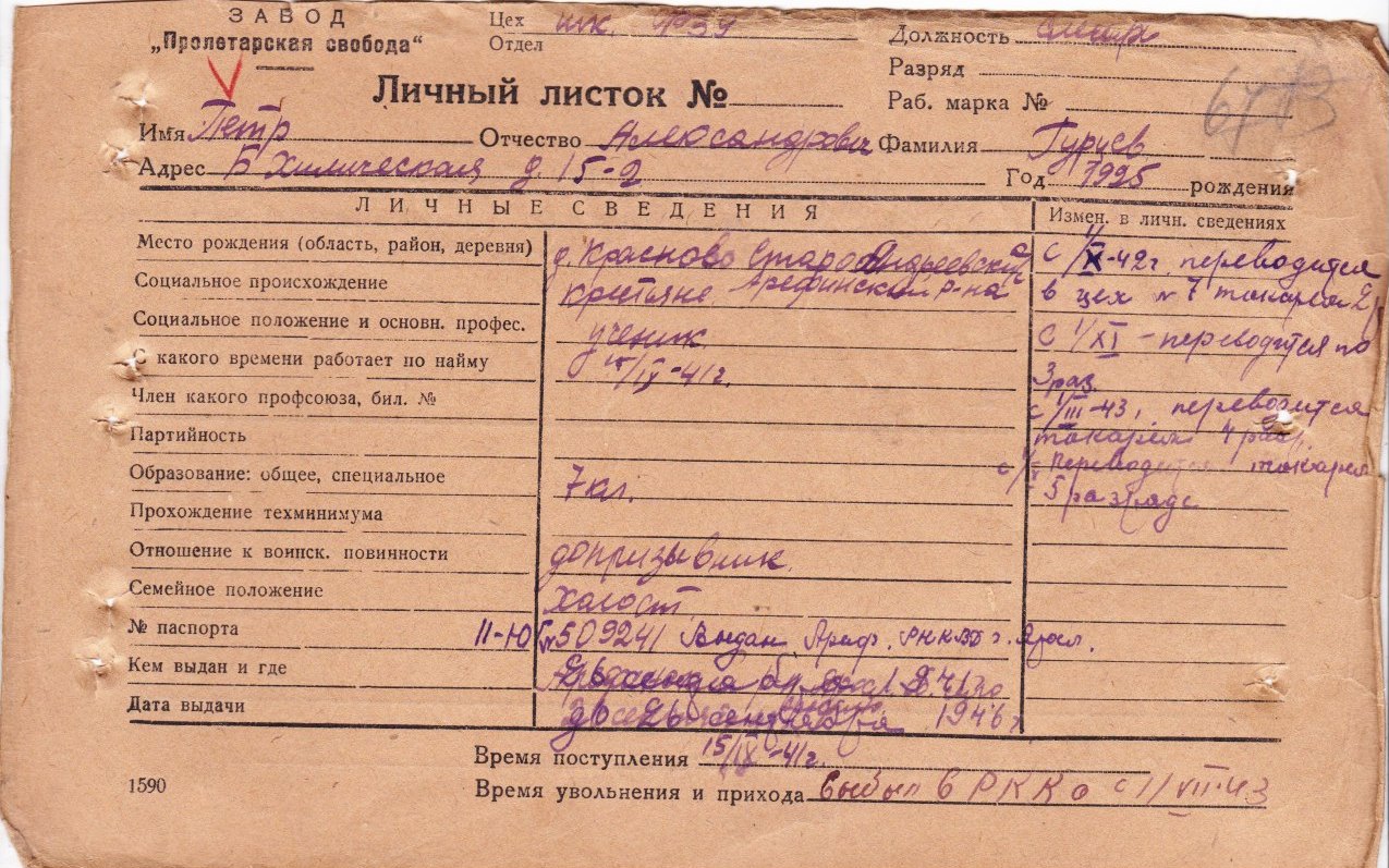 Личный листок
