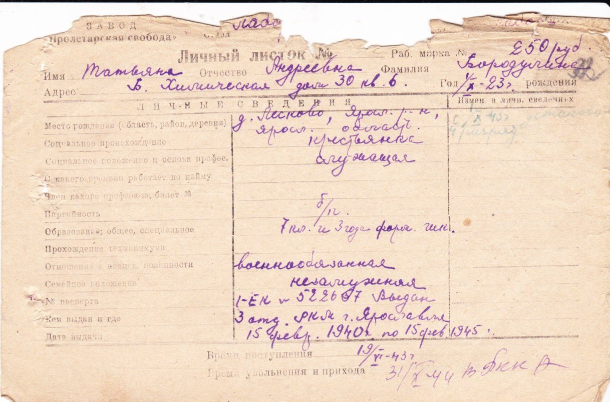 Личный листок