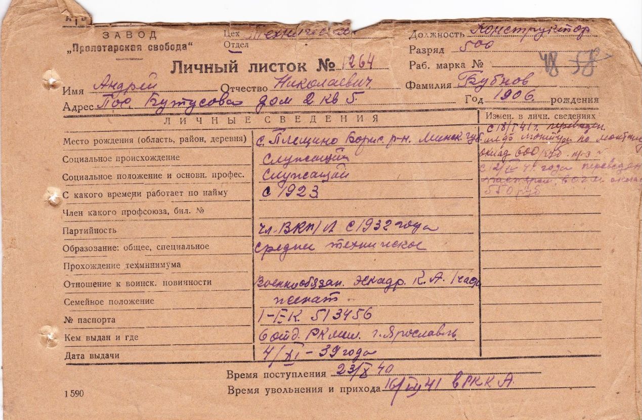 Бубнов Андрей Николаевич