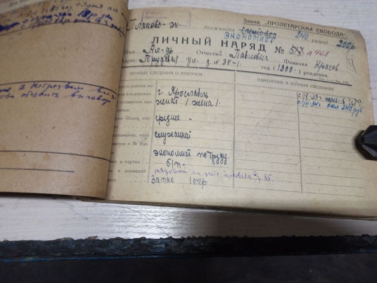 Личный листок 14