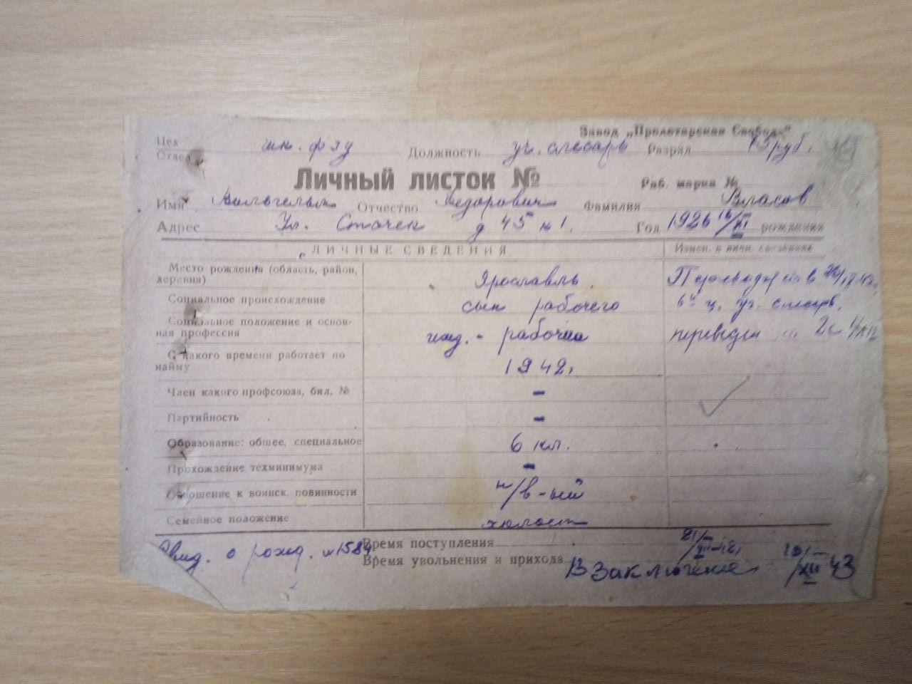 Власов Вильгельм Федорович