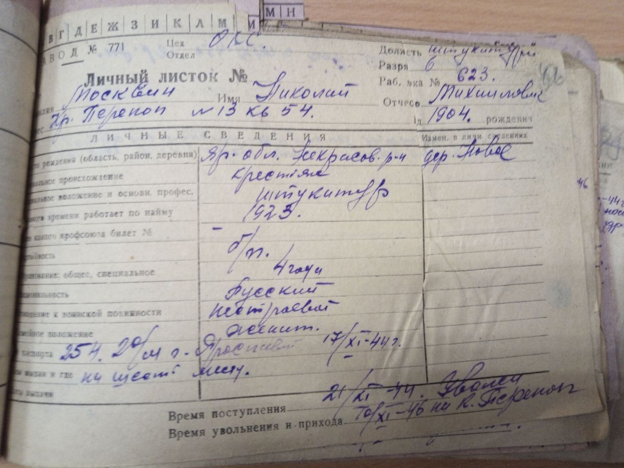 Личный листок
