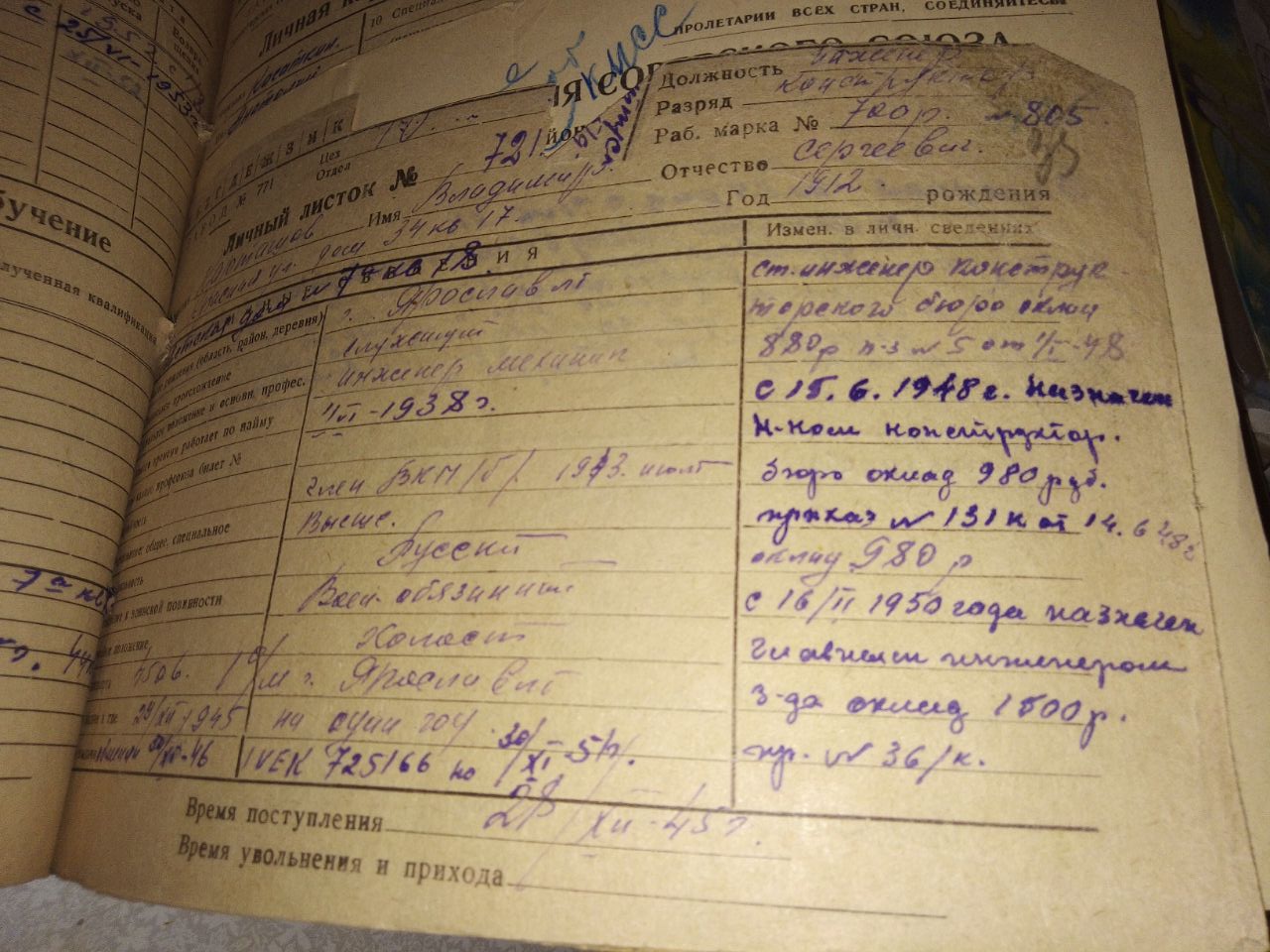 Личный листок