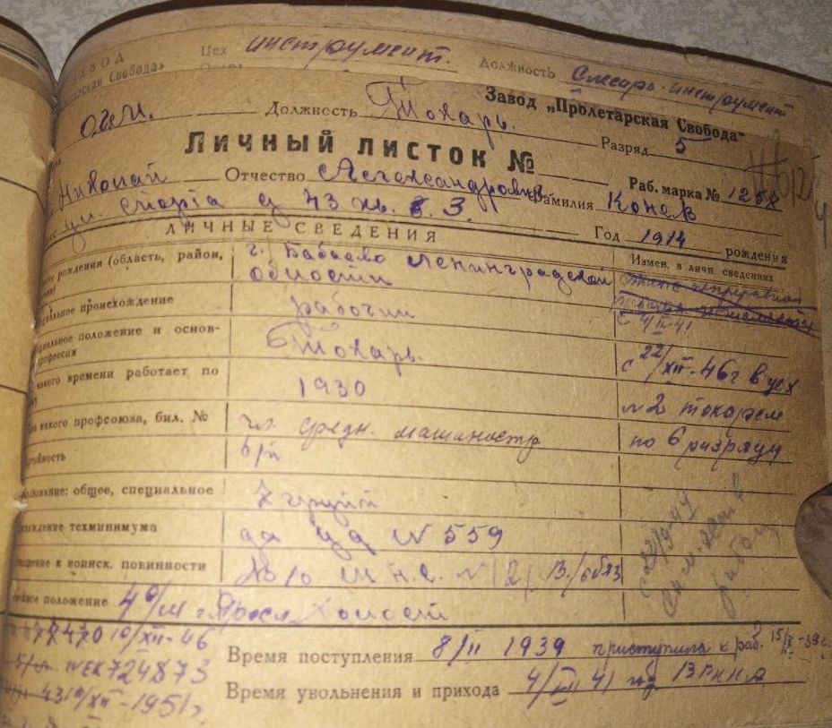 Личный листок