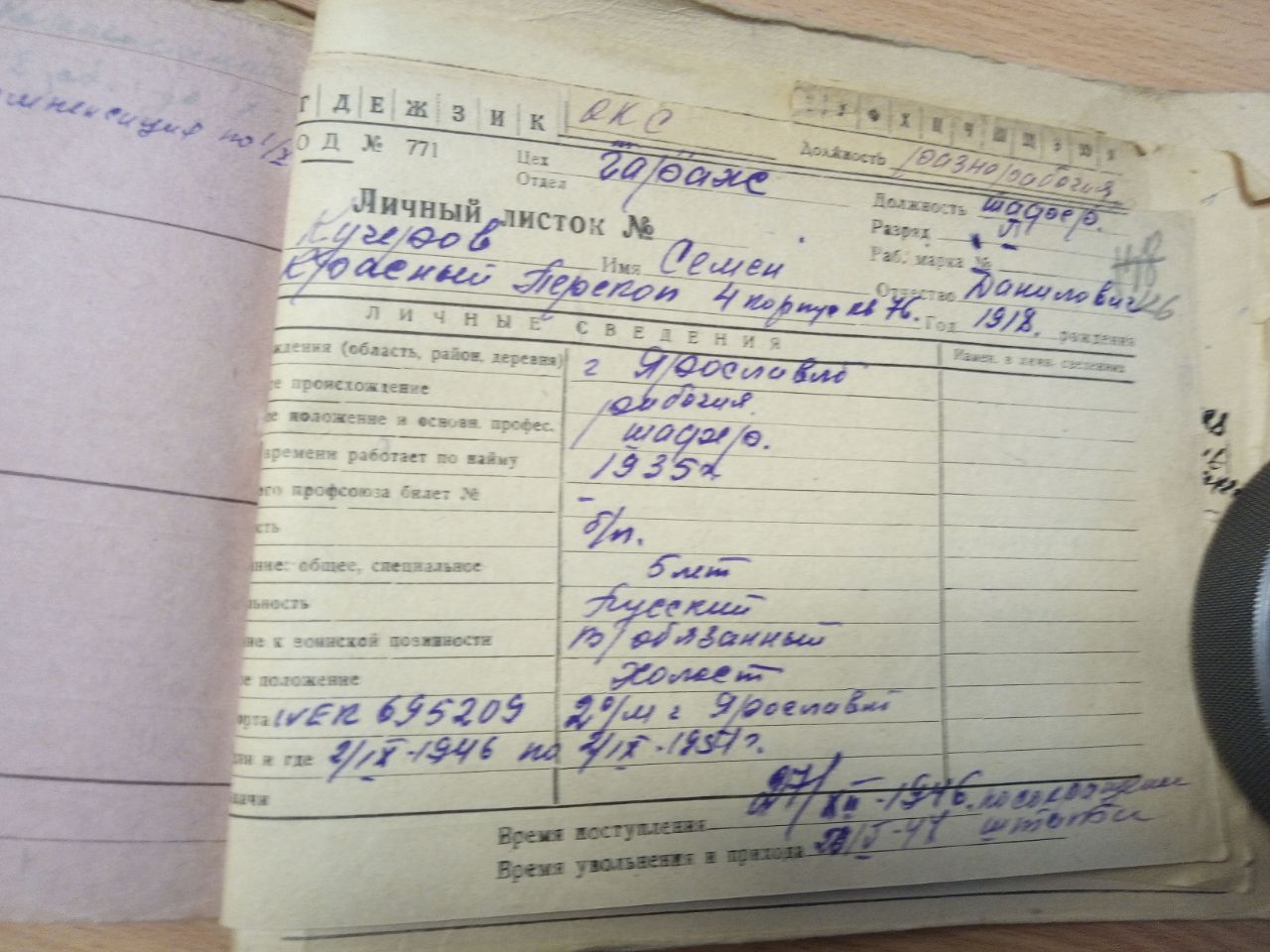 Личный листок