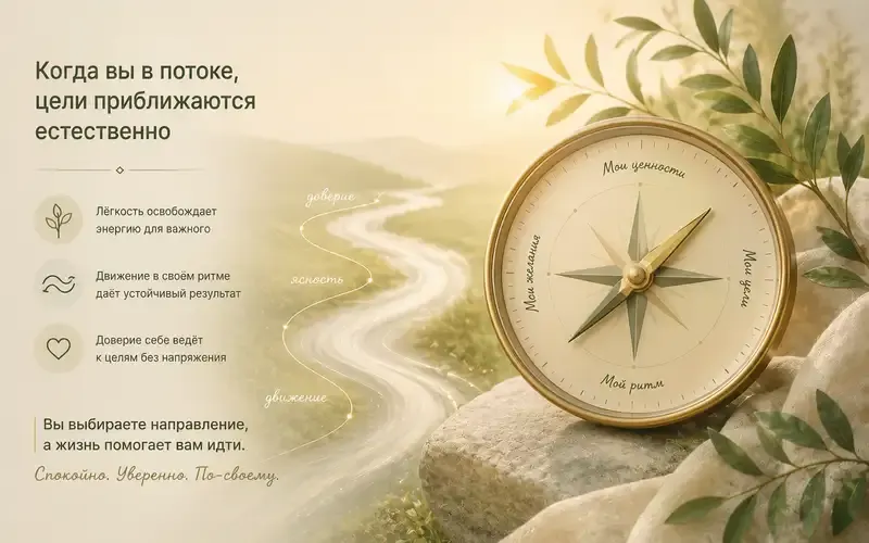 расслабленное достижение целей — женское планирование через отклик и доверие