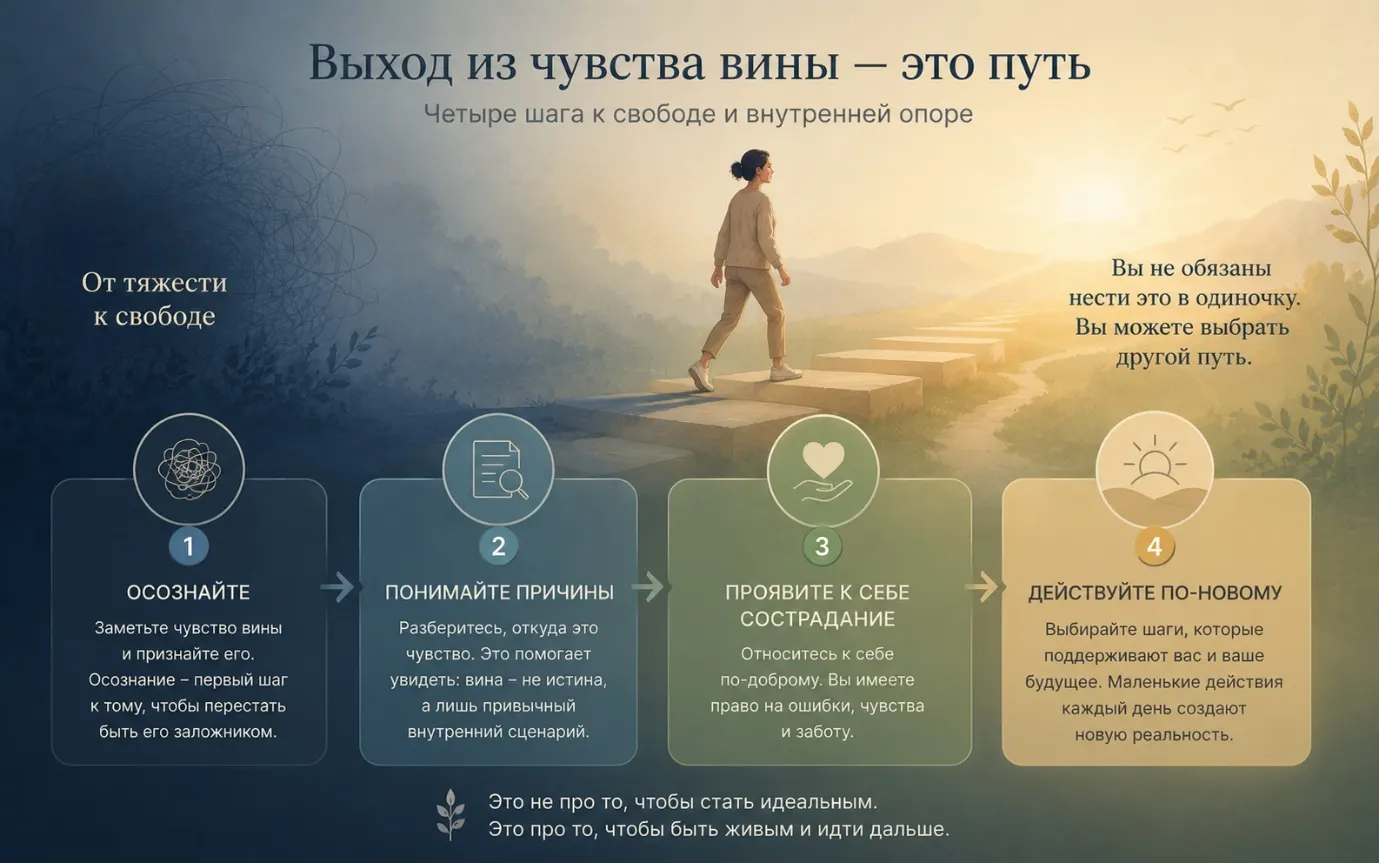 как избавиться от чувства вины — четыре шага выхода из цикла
