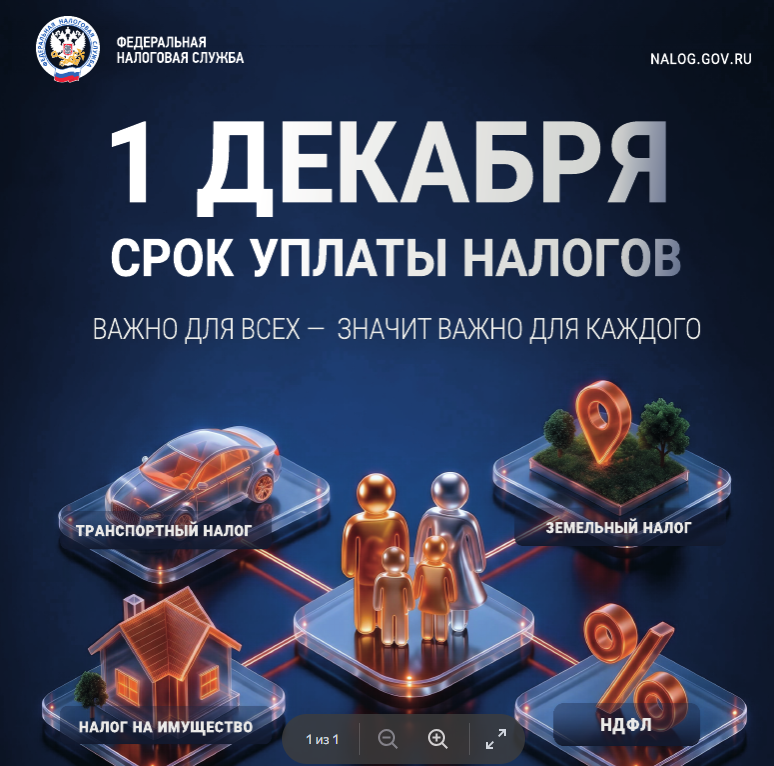 Уплате имущественных налогов физическими лицами за 2025 год
