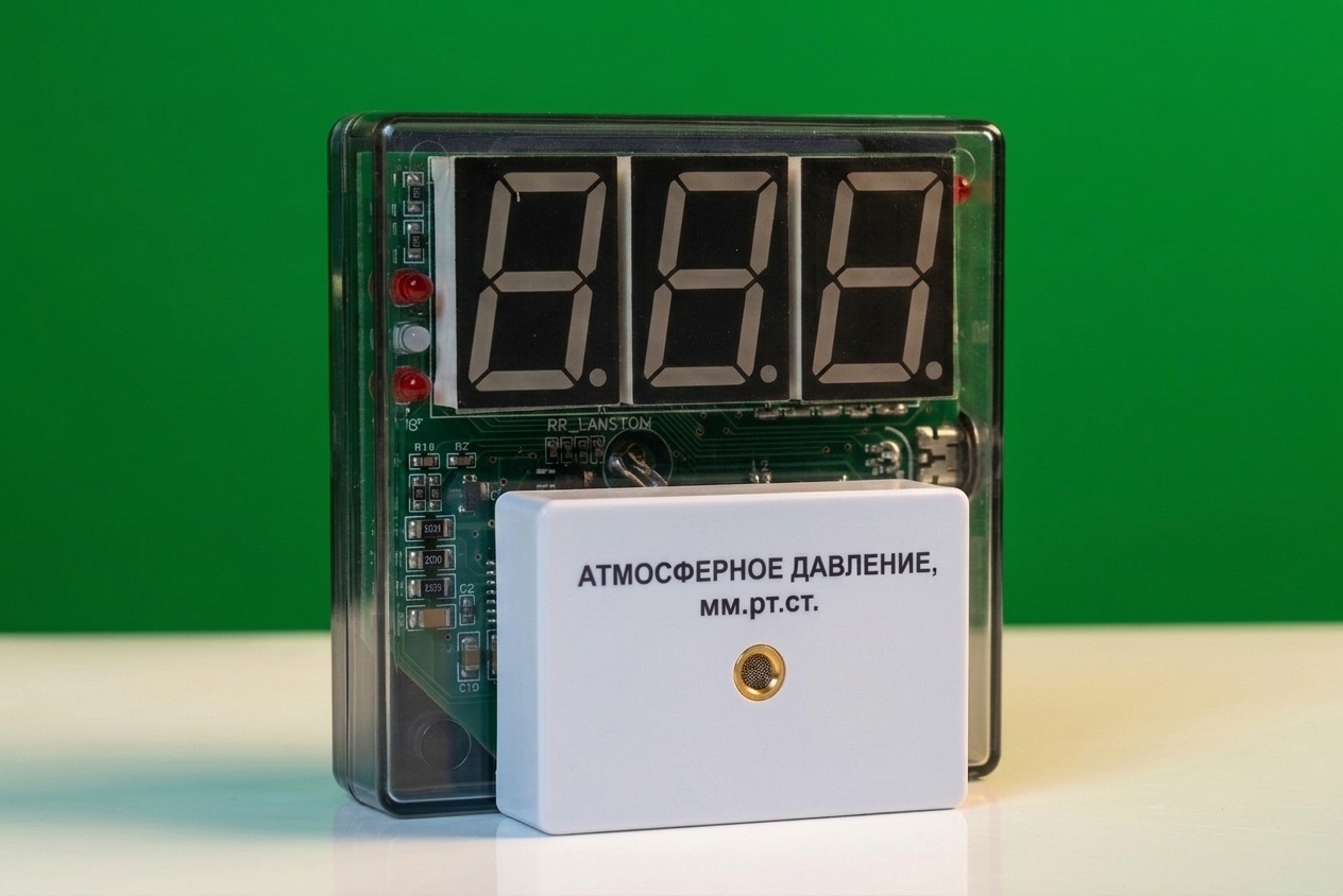 Датчик атмосферного давления с независимой индикацией (барометр демонстрационный)