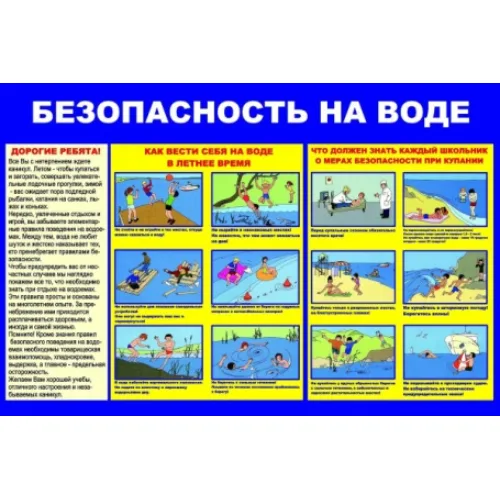 Плакаты "Безопасность людей на водных объектах" (комплект 9 пл., 30x41 см)