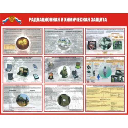 Плакаты "Радиационная и химическая защита" (комплект 9 пл., 30x41 см)