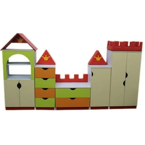 Игровая стенка "Замок"(с мягкими элементами).  2700х400х1600 мм.
