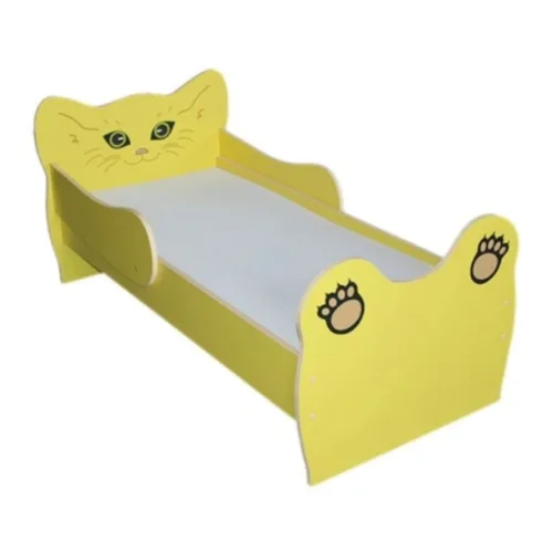 Кровать "Кошка с бортиком" Цветная. 1430х660х600 мм.