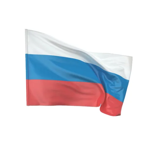Флаг 100х150 см. с люверсами, 2-сторонняя печать, сетка, триколор Россия