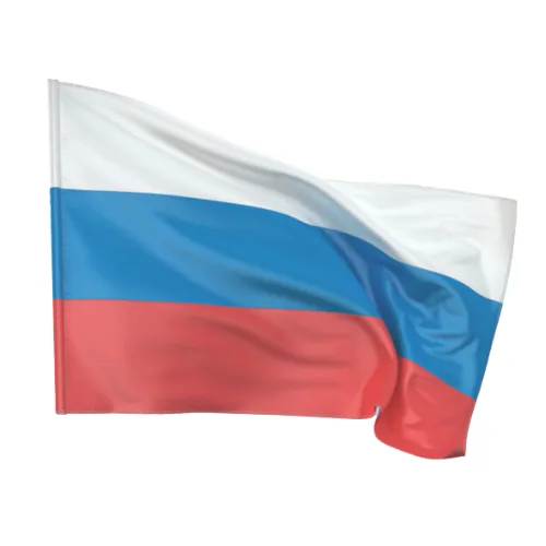 Флаг 120х180 см. с люверсами, 2-сторонняя печать, сетка, триколор Россия