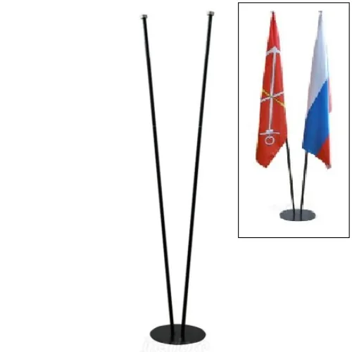 Флагшток напольный 2,3 м, 2 штока, диск, металл