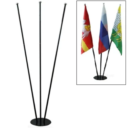 Флагшток напольный 2,3 м, 3 штока, диск, металл
