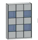 Комбинированный трехсекционный шкаф стеллаж, 2500х400х2260, ЛДСП