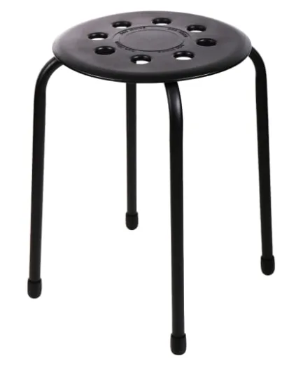 Табурет с пластиковым сидением, 320х320х460, черный