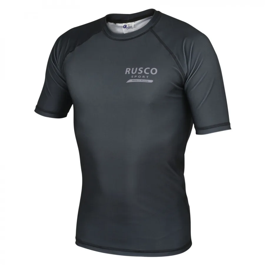 Рашгард для ММА Rusco Sport ONLY BLACK короткий рукав